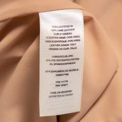 Pre Owned Alice + Olivia Camel Brown Leather Pleat Detail Mini Skirt M