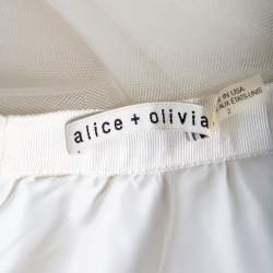 Pre Owned Alice + Olivia Off-White Tulle Flared Justina Skirt S