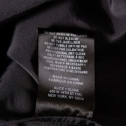 Pre Owned Alice + Olivia Metallic Floral Brocade Sleeveless Plunge Neck Mini Dress S