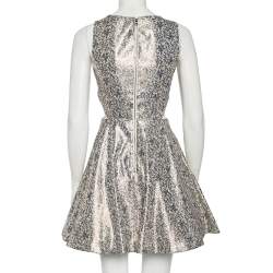 Alice + Olivia Metallic Lurex Silk Cutout Detail Varita Mini Dress S
