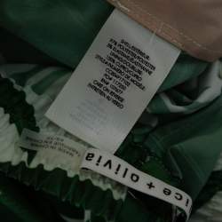 Pre Owned Alice + Olivia White Tropical Leaves Printed Georgette Benny Pants XS