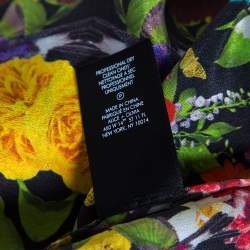 Pre Owned Alice + Olivia Multicolored Silk Kaleidoscopic Floral Print Shirt M