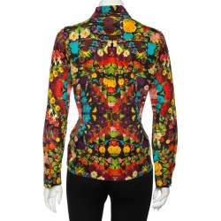 Pre Owned Alice + Olivia Multicolored Silk Kaleidoscopic Floral Print Shirt M
