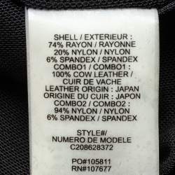 Pre Owned Alice + Olivia Black Jersey Leather Paneled Sheath Dress M