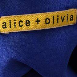 Alice + Olivia Clover Blue Lace Cap Sleeve Dress S