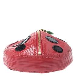 Pre Owned Alice + Olivia Red/Black Epi Leather Lady Bug Pouch