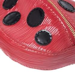 Pre Owned Alice + Olivia Red/Black Epi Leather Lady Bug Pouch