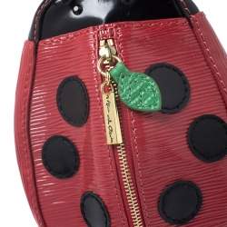 Pre Owned Alice + Olivia Red/Black Epi Leather Lady Bug Pouch