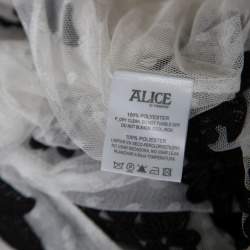 Alice by Temperley White Dotted Tulle Contrast Floral Lace Applique Evelyn Top M
