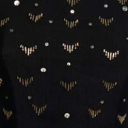 Pre Owned فستان آليس باي تيمبيرلي تول مرن مزخرفة مستقيمة أسود و ذهبي S