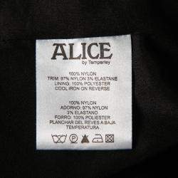 Pre Owned فستان آليس باي تيمبيرلي تول مرن مزخرفة مستقيمة أسود و ذهبي S