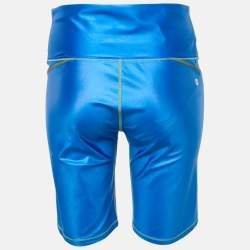 All Access Blue Seam Shine Jersey Ultra High Rise Biker Shorts XL