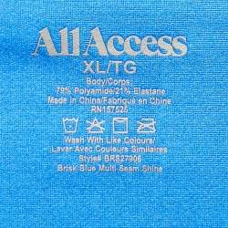 All Access Blue Seam Shine Jersey Ultra High Rise Biker Shorts XL