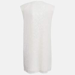 Pre Owned All Saints White Sequin and Knit Juela Mini Dress M