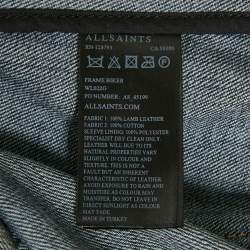 All Saints Denim and Leather Zip-Up Biker Jacket M