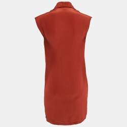 All Saints Brick Red Silk Blend Sleeveless Mini Dress S