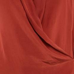 All Saints Brick Red Silk Blend Sleeveless Mini Dress S