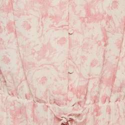 All Saints Pink Printed Crepe Ruffled Flora Rosa Playsuit M