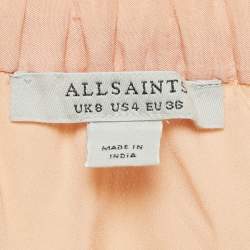 All Saints Ombre Orange Crepe Tiered Eva Maxi Skirt S