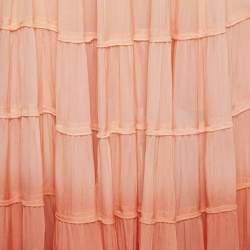 All Saints Ombre Orange Crepe Tiered Eva Maxi Skirt S