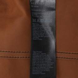 All Saints Metallic Brown Leather Double Breasted Jacket S