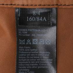 All Saints Metallic Brown Leather Double Breasted Jacket S