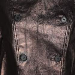 All Saints Metallic Brown Leather Double Breasted Jacket S