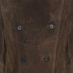 Pre Owned All Saints Brown Suede Double Breasted Jacket S