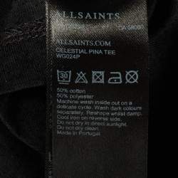 All Saints Black Celestial Print Jersey T-Shirt S