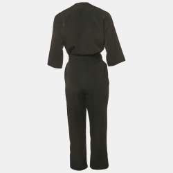 Pre Owned All Saints Black Crepe Belted Cropped Hailey Jumpsuit XS
