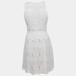 Pre Owned All Saints White Lace Sleeveless Mini Dress S