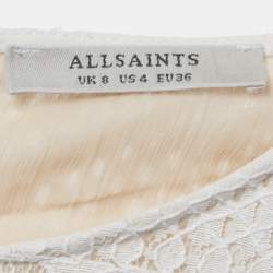 Pre Owned All Saints White Lace Sleeveless Mini Dress S
