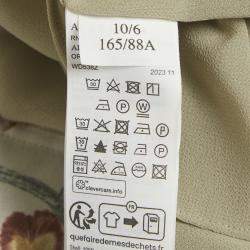 Pre Owned All Saints Sage Green Printed Satin Orion Sanibel Midi Dress M