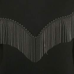 Pre Owned All Saints Black Cotton Embellished Trim Sweatshirt S