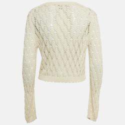 Pre Owned All Saints Beige Open Knit Top M 