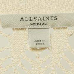 Pre Owned All Saints Beige Open Knit Top M 