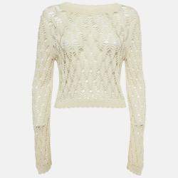 Pre Owned All Saints Beige Open Knit Top M 