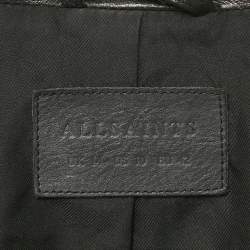 Pre Owned All Saints Black Leather Conroy Biker Jacket L