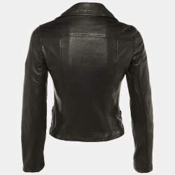 Pre Owned All Saints Black Leather Prescott Biker Jacket S