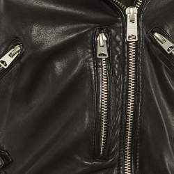 Pre Owned All Saints Black Leather Prescott Biker Jacket S