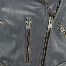 Pre Owned All saints Grey Leather Balfern Biker Jacket S