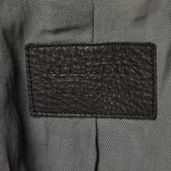 Pre Owned All saints Grey Leather Balfern Biker Jacket S