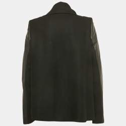 Pre Owned All Saints Black Felt and Leather Sleeve Jacket M