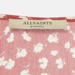 مملوكة مسبقًا All Saints Pink Floral Print Crop Wrap Top XS