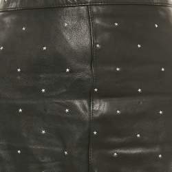 مملوكة مسبقًا All Saints Black Leather Lyra Star Skirt M