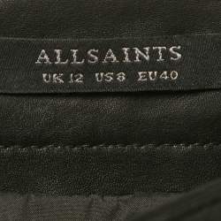 مملوكة مسبقًا All Saints Black Leather Lyra Star Skirt M