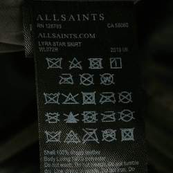 مملوكة مسبقًا All Saints Black Leather Lyra Star Skirt M
