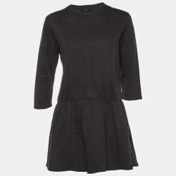 Pre Owned فستان أول سينتس أسود قطن نيكي قصير مقاس كبير (لارج)