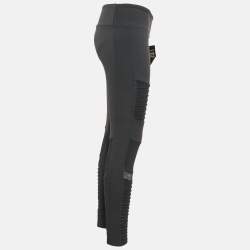 مملوكة مسبقًا Alo Yoga Grey Jersey Mesh Detail Leggings L