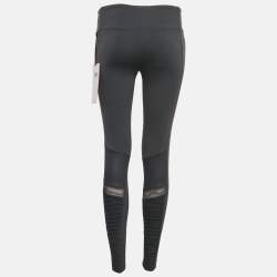 مملوكة مسبقًا Alo Yoga Grey Jersey Mesh Detail Leggings L